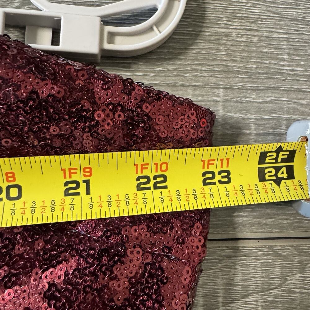 City Chic Burgundy Sequin Mini Dress Size 22 Sleeveless Cocktail Party Glam - Picture 13 of 16
